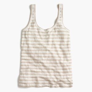 5/$25 J.Crew Linen Striped Beige Tank Top EUC